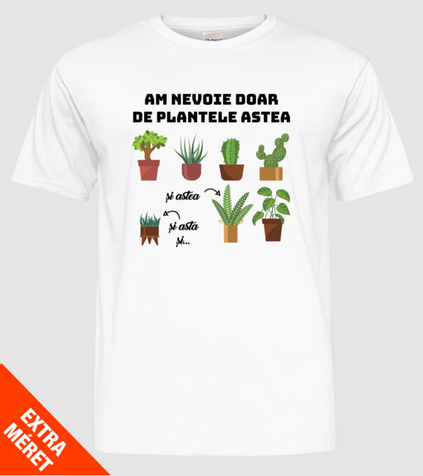 am nevoie doar de plantele astea model alb pe tricou