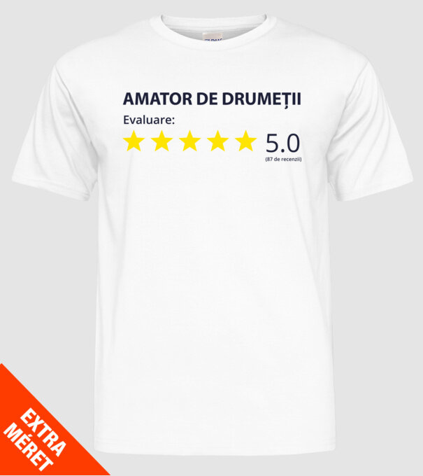 amator de drumeții evaluare model alb pe tricou