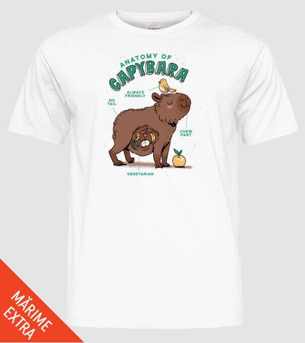 Anatomy of Capybara model alb pe tricou