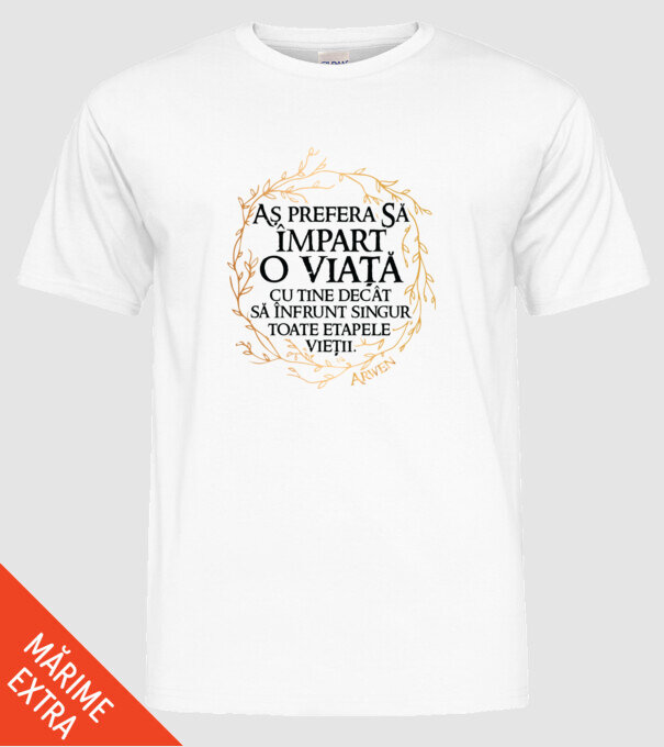 Arwen model alb pe tricou