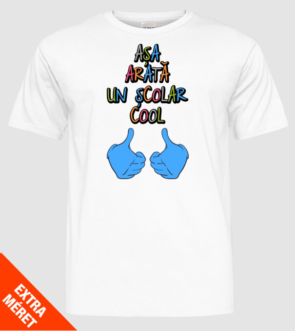 așa arată un școlar cool model alb pe tricou