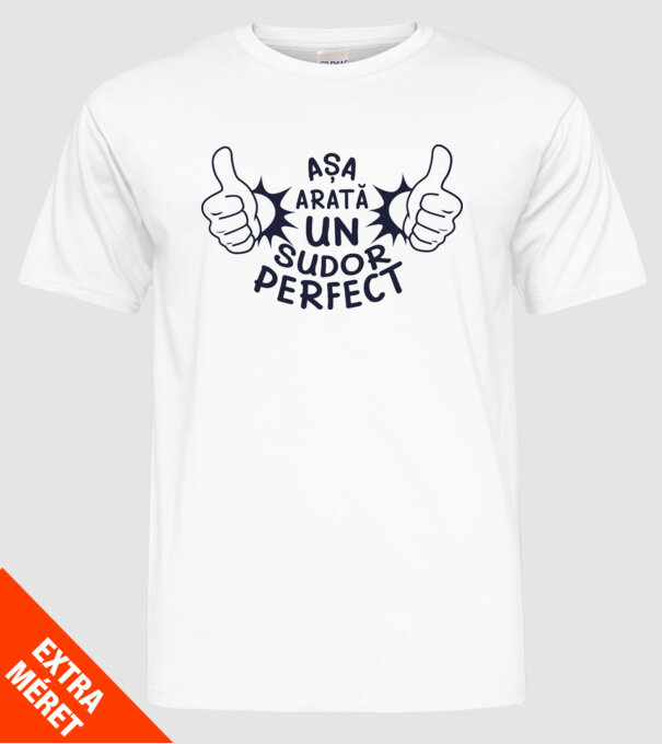 Așa arată un SUDOR perfect model alb pe tricou