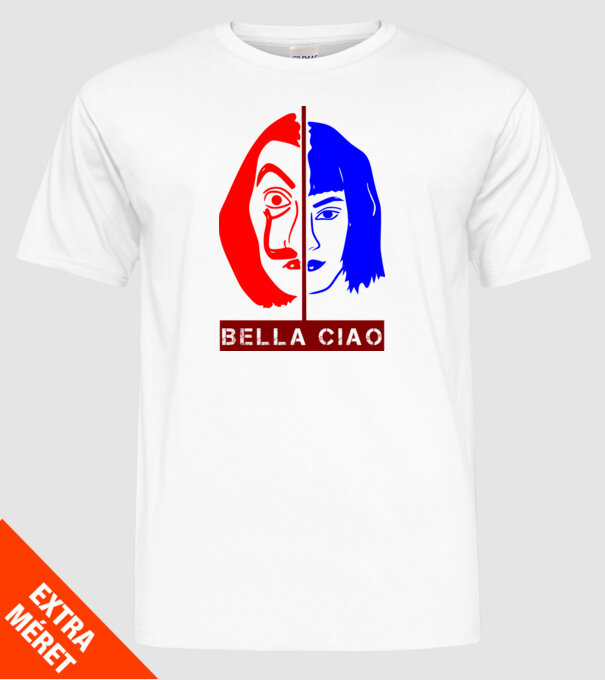bella ciao tokyo model alb pe tricou