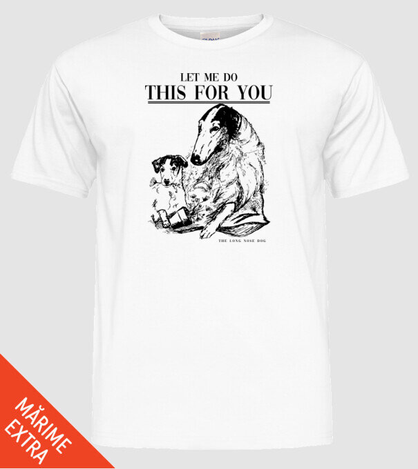 BORZOI Elagant model alb pe tricou