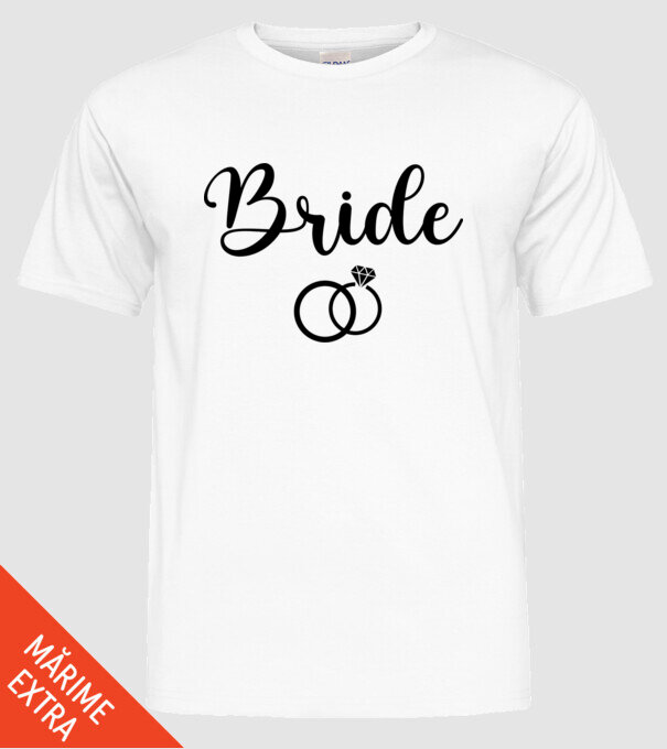 Bride model alb pe tricou