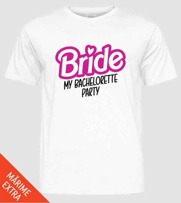 Bride Barbie model alb pe tricou