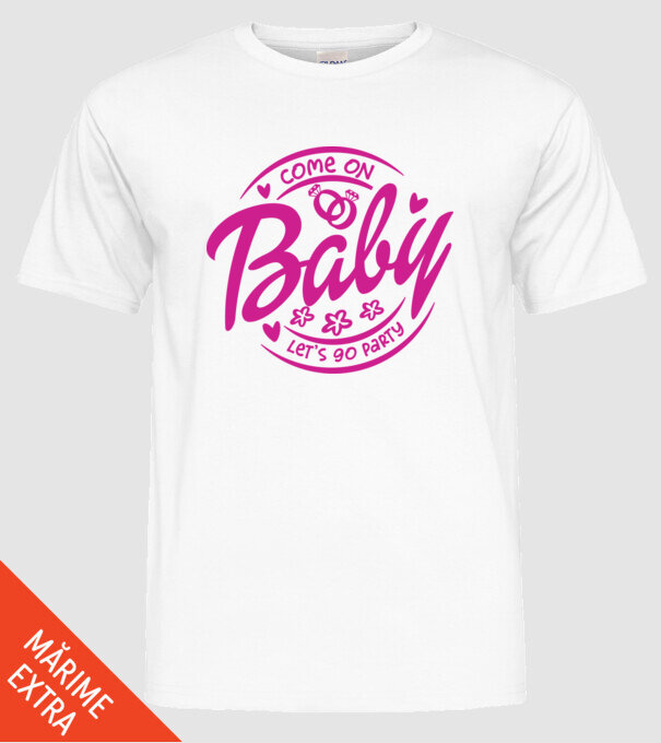 Bride Barbies Baby lets go party model alb pe tricou