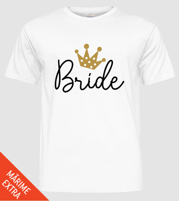 Bride princess model alb pe tricou