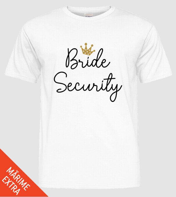 Bride Security model alb pe tricou