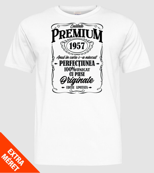 calitate premium -1957 - anul în care s-a născut - perfecțiunea - 100% unicat, cu piese originale, ediție limitată model alb pe tricou