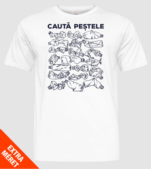 Caută peștele model alb pe tricou