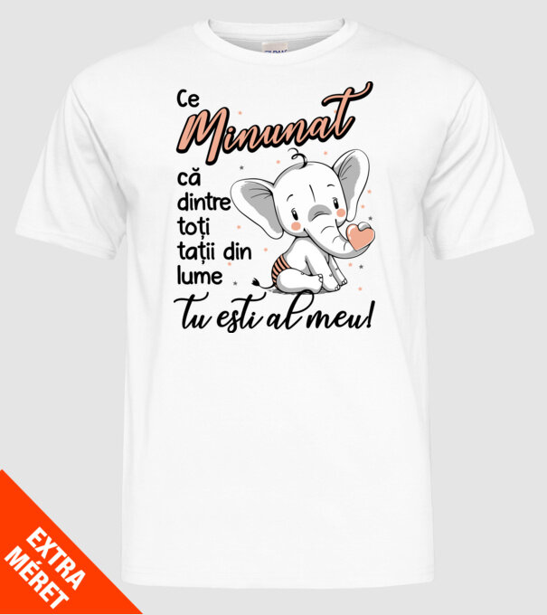 Ce minunat că dintre toți tații din lume, tu ești al meu! model alb pe tricou