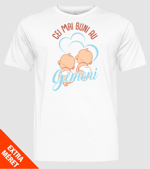 Cei mai buni au gemeni model alb pe tricou