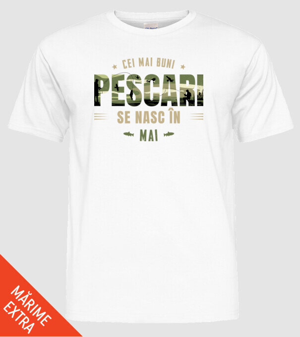 Cei mai buni pescari se nasc în mai model alb pe tricou