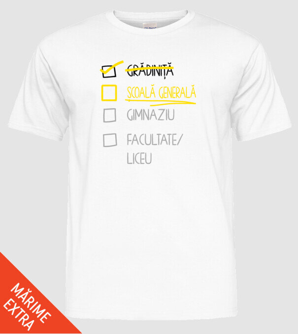 Cheklist educație - grădiniță alb model alb pe tricou