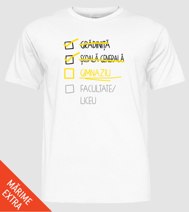 Cheklist educație - Școala primară alb model alb pe tricou