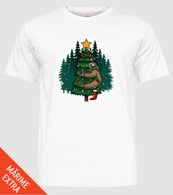 Christmas model alb pe tricou