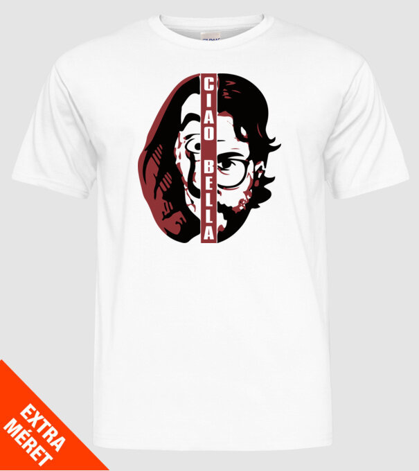 ciao bella professor model alb pe tricou