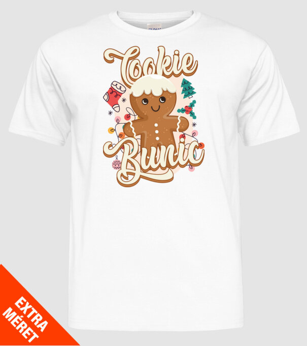 Cookie bunic model alb pe tricou