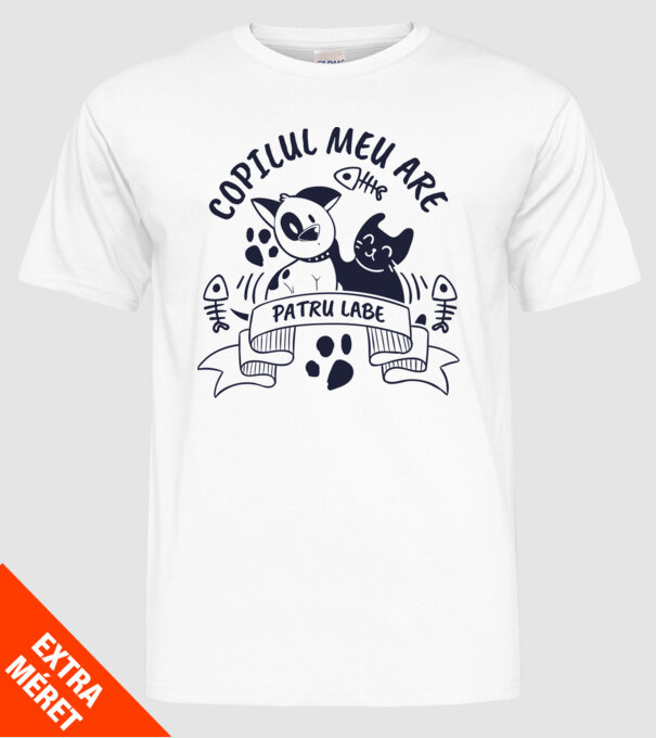 Copilul meu are patru labe model alb pe tricou