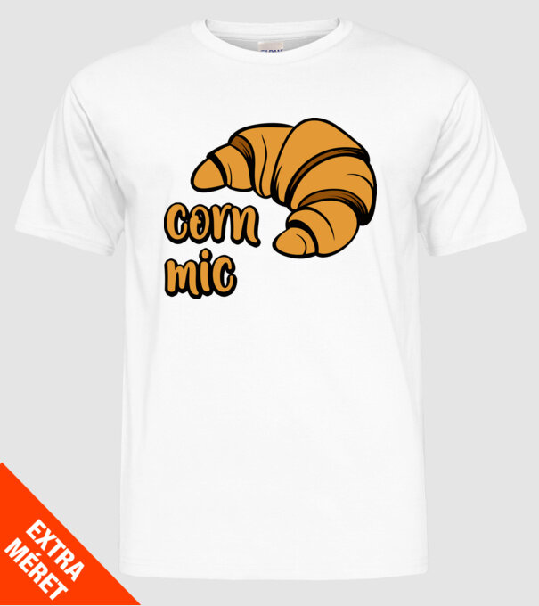 corn mic model alb pe tricou