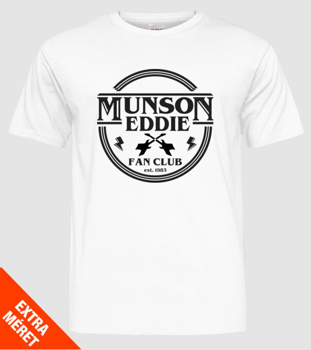 eddie munson fan club est 1983 model alb pe tricou
