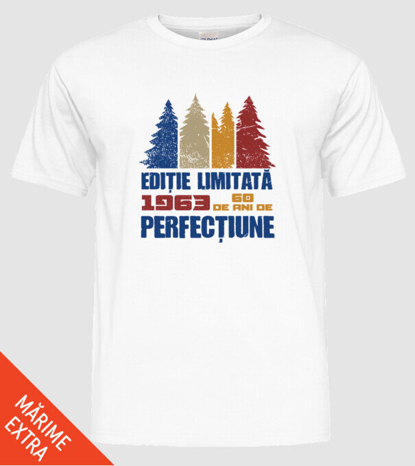 Ediție limitată 1963 - 60 de ani de perfecțiune model alb pe tricou