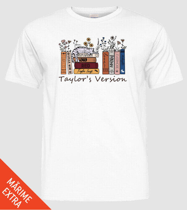 Eras tour books color cat model alb pe tricou