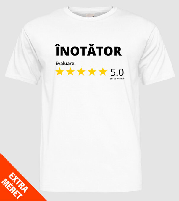 Evaluare 5 ÎNOTĂTOR model alb pe tricou
