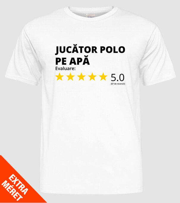 Evaluare 5 JUCĂTOR POLO PE APĂ model alb pe tricou