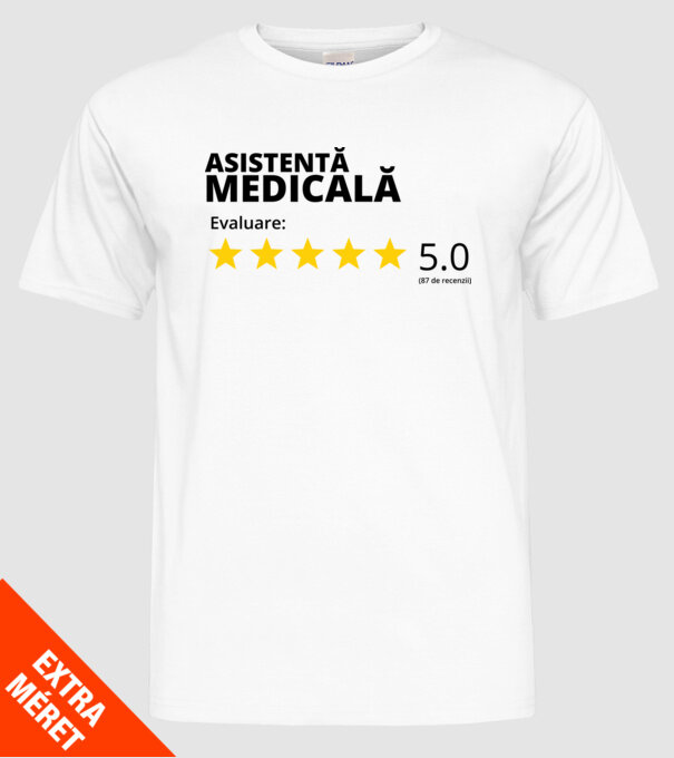 Evaluare - ASISTENTĂ MEDICALĂ model alb pe tricou