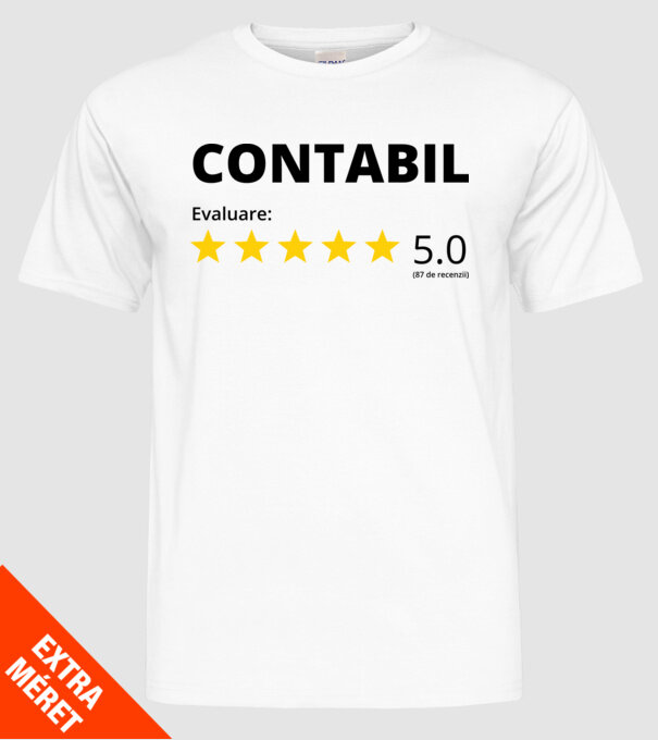 Evaluare - CONTABIL model alb pe tricou