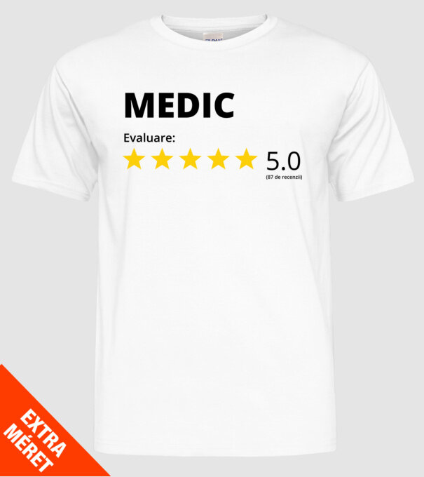 Evaluare - MEDIC model alb pe tricou