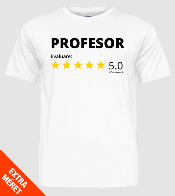 Evaluare - PROFESOR model alb pe tricou
