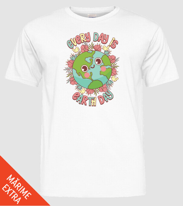 Every day is earth day cute model alb pe tricou