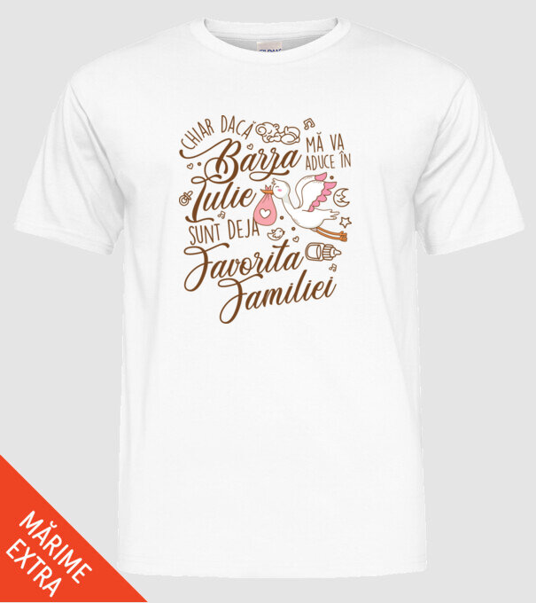 Favorita familiei IULIE model alb pe tricou