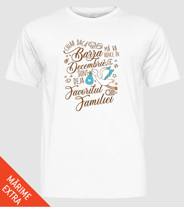 Favoritul familiei DECEMBRIE model alb pe tricou