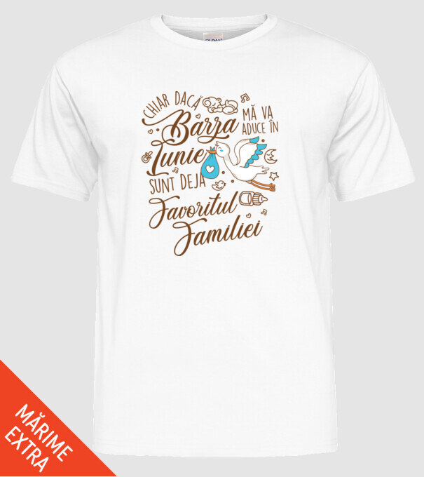 Favoritul familiei IUNIE model alb pe tricou