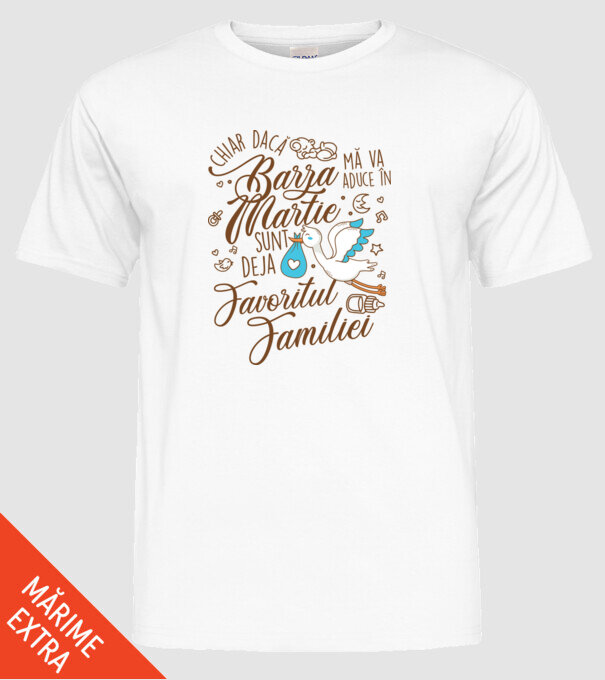 Favoritul familiei MARTIE model alb pe tricou
