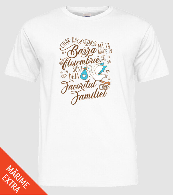 Favoritul familiei NOIEMBRIE model alb pe tricou