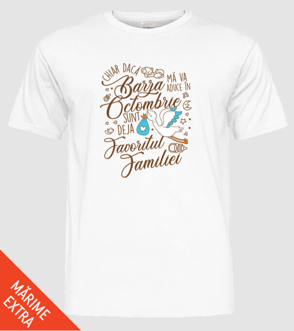 Favoritul familiei OCTOMBRIE model alb pe tricou