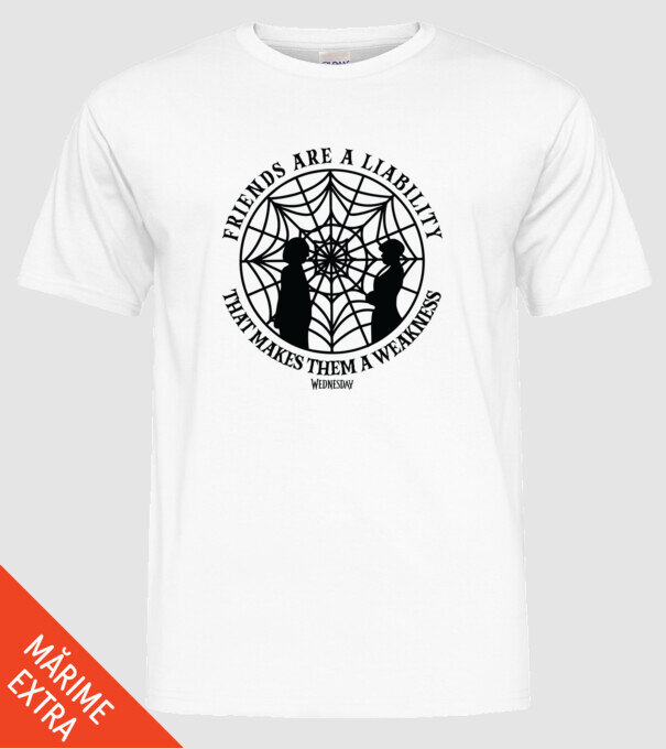 Friends are liability model alb pe tricou