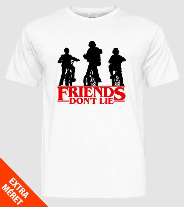 friends dont lie bicycle model alb pe tricou