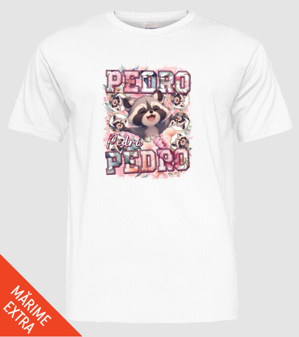Girly Pedro model alb pe tricou