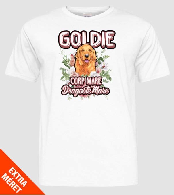 Goldie picioare mici dragoste mare model alb pe tricou