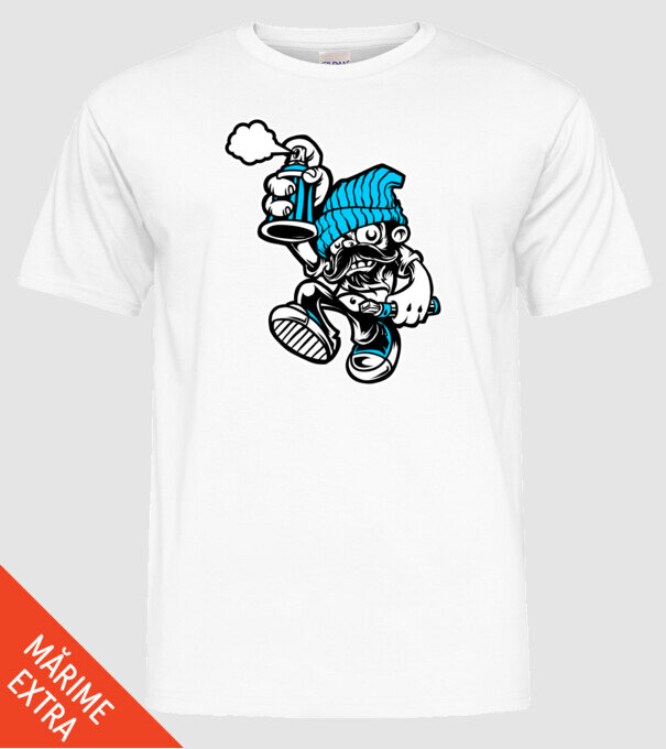 Graffiti model alb pe tricou
