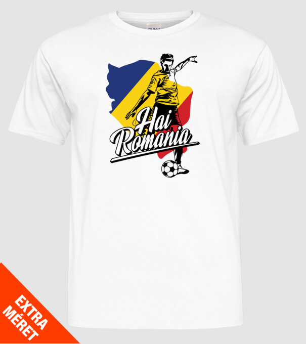 Hai romania fotbal model alb pe tricou