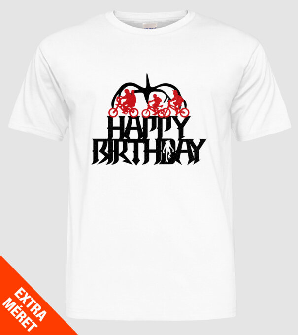 happy birthday stranger things model alb pe tricou