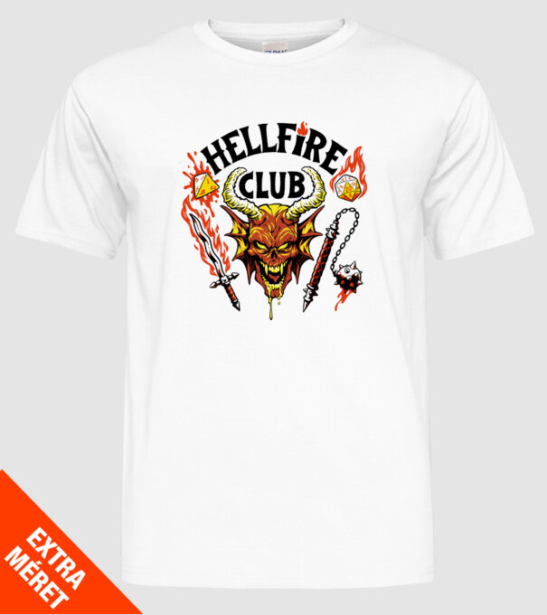 Hellfire ok model alb pe tricou