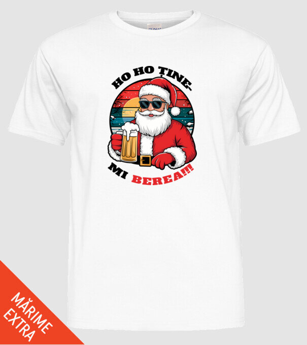 Ho ho ține mi berea! alb model alb pe tricou